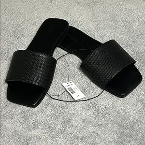 Torrid Black Textured Slide Sandals